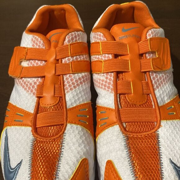 Nike Running Orange and White Velcro Shoes Size 6 - Picture 3 of 12